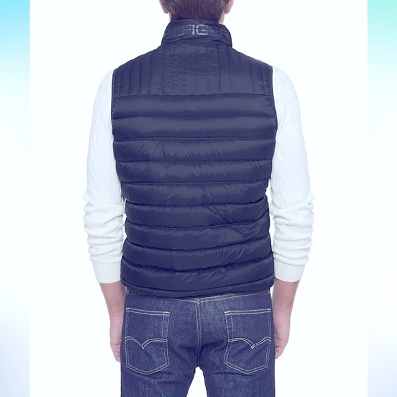 NWT Tommy Hilfiger Men's Lightweight Packable Midnight Blue Puffer Vest Jacket - Picture 2 of 6